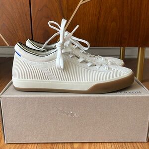 Rothy’s Lace Up Sneaker in Vanilla!  Worn 2x; still in box